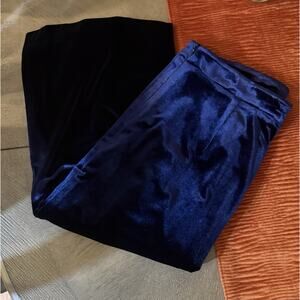 Preston & York Navy‎ Velvet Midi Skirt Soft Stretch Holiday Size 10